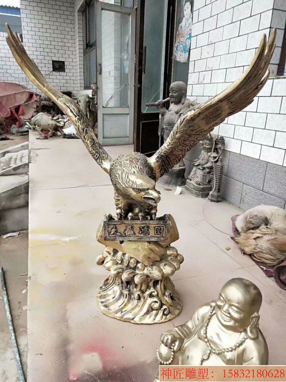 铸铜老鹰雕塑，老鹰工艺品，办公室老鹰雕塑3