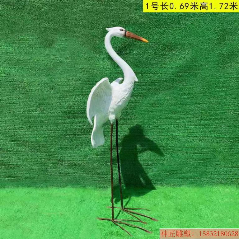 丹顶鹤雕塑景观，动物丹顶鹤雕塑定制