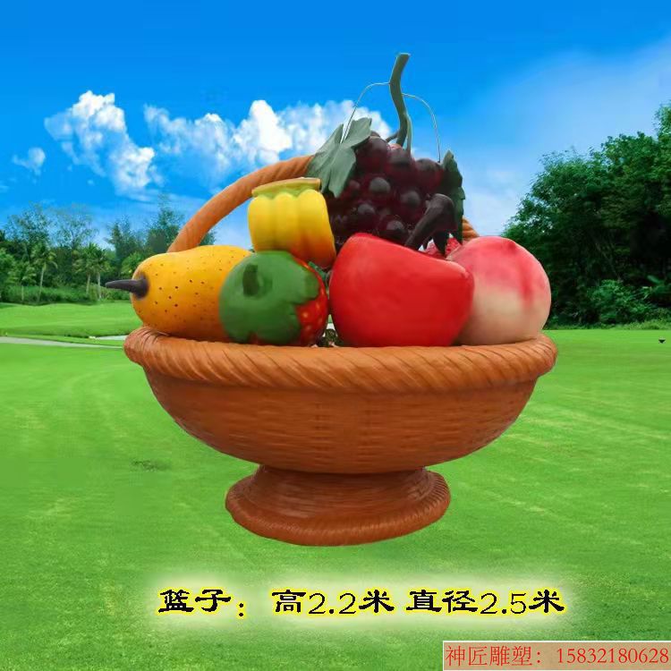 玻璃钢果篮雕塑 果蔬篮子雕塑定制4 玻璃钢果篮雕塑 果蔬篮子雕塑定制4