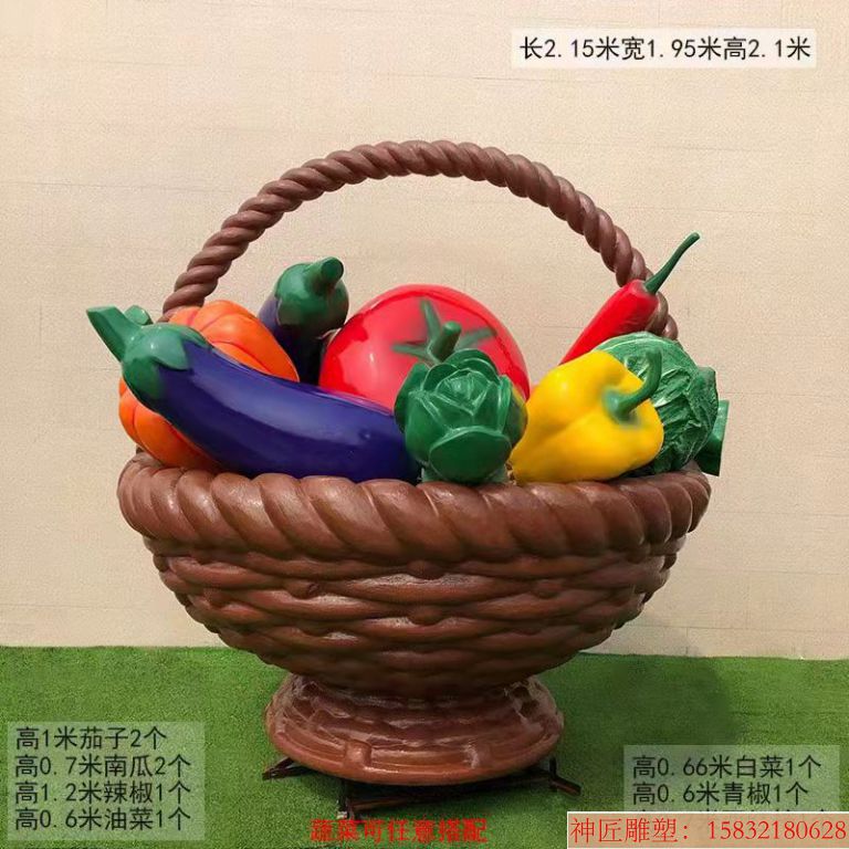 玻璃钢果篮雕塑 果蔬篮子雕塑定制1 玻璃钢果篮雕塑 果蔬篮子雕塑定制1