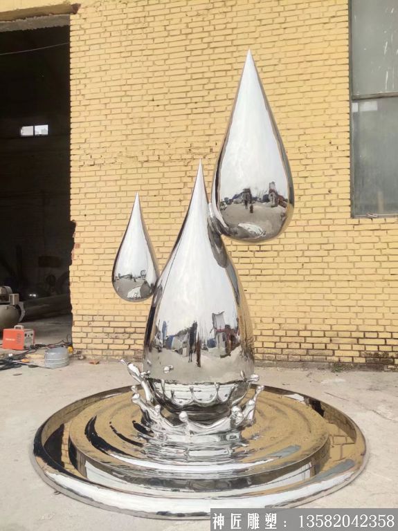不锈钢水滴雕塑 镜面水滴雕塑造型 加工厂家