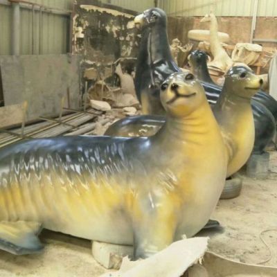 海洋馆仿真雕塑，海洋动物雕塑，海豹雕塑